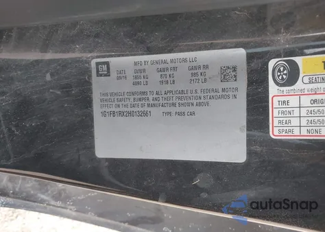 2017 Chevrolet Camaro 1Lt from USA, damaged, VIN 1G1FB1RX2H0132661